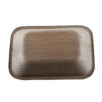 Plateau rectangulaire réutilisable en feuille de palmier, 6 pouces, robuste, biodégradable, pour plats à emporter, style décontracté, mariage, marque OEM