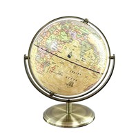 Globe terrestre rotatif antique de 8 pouces en plastique avec support métallique, 720°, décoration de bureau et de maison, certifié CE ROHS
