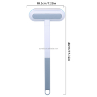Brosse de nettoyage double face pour poils d'animaux et peluches, multifonctionnelle en ABS, acier inoxydable et PP, pour canapé, lit, tapis et salle de bain