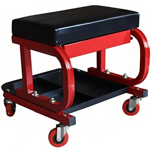 Taburete Mecánico Metálico Resistente con Cajones - Taburete Giratorio y Rodante de 360° para Reparación de Automóviles, Incluye Bandeja de Almacenamiento de Herramientas - Product Image 6