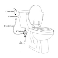 Ensemble de pistolet de pulvérisation de toilette portable moderne avec support de douche à jet haute pression pour hôtel