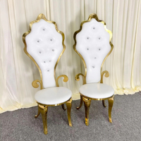 Chaise Trône de Luxe en Acier Inoxydable au Design Royal pour Mariages, Banquets, Salons et Événements en Appartement – Garantie 5 Ans