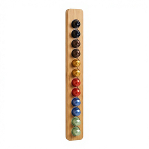Support mural vertical en bambou pour 12 capsules Nespresso, colonne simple, rail pour capsules, nouveau modèle - Product Image 1