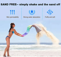 NABAIJI Serviette de plage en microfibre recyclée à double impression personnalisée avec élastique