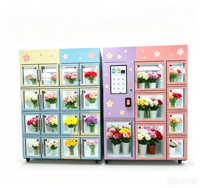 Distributeur automatique intelligent de bouquets de fleurs 24h/24, écran tactile 21,5 pouces, paiement par pièces/billets/cartes de crédit, capacité de 200 à 300 pièces