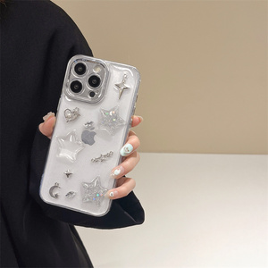 La nuova custodia trasparente per telefono con stella colla trasparente per iPhone16promax 15max custodia protettiva per caduta 14 13 12 donna 11 - Product Image 2