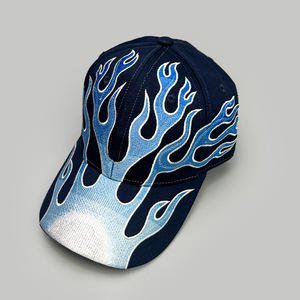 Casquette de baseball unisexe 6 panneaux en coton 100% haute qualité, résistante, avec motif drapeau flamme, color-block, personnalisable, toutes saisons, protection solaire - Product Image 5