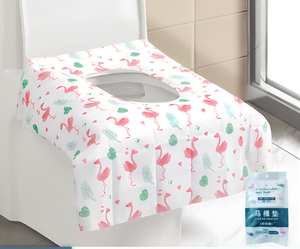 Einweg-Wasserdichte 10er-Pack Toilettensitzauflagen für Kinder und Erwachsene, Umweltfreundlich, Biologisch Abbaubar, Papier & PE-Folie, 62x65cm, für Hotel und Waschraum - Product Image 2