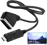 Nuevo Convertidor de HD a SCART, Adaptador de Video HD 1080P, Compatible con NTSC y PAL, Dos Estándares de Salida de TV
