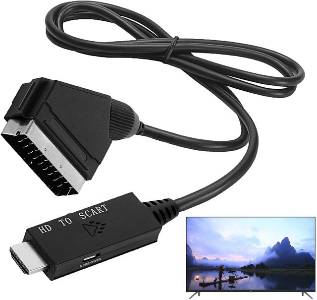 New HD to SCART Converter 1080P HD Video Adapter Support NTSC and PAL Two Standard TV Output