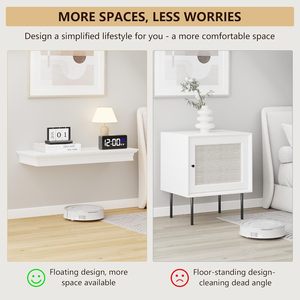 Popüler yüzer gece standı gizli depolama güvenli tuzak kapı RFID kilidi ile katı ahşap duvara monte depolama - Product Image 4