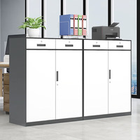 Gabinete de Almacenamiento de Acero con Cerradura y Cajones Superiores para Gestión Segura de Archivos, Armario Metálico Moderno para Oficina en Casa con Gran Capacidad