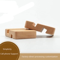 Support de téléphone portable en bois de hêtre à base carrée, accessoires de support de téléphone, support de bureau paresseux couleur bois pour iPhone