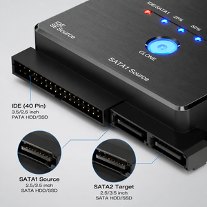 Adaptador convertidor de disco duro <span class=keywords><strong>FIDECO</strong></span> USB 3.0 a SATA IDE con función de clonación para HDD/SSD de 2.5 y 3.5 pulgadas - Product Image 3