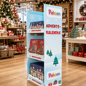 Présentoir en carton recyclable, fabrication OEM acceptée, présentoir de sol en carton pour décorations de Noël, cadeaux de fêtes et articles saisonniers - Product Image 2