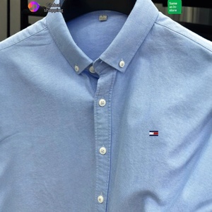 <span class=keywords><strong>Outlet</strong></span> 2025: Camicia Versatile da <span class=keywords><strong>Uomo</strong></span> in Cotone 100% Ricamato, Collo Quadrato, Manica Lunga, Stile Business Casual Primaverile - Product Image 1