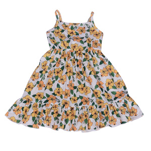 Vestido de Niña al Estilo Inglés, de Bambú/Algodón, con Volantes, Tirantes Ajustables, Lazo en la Espalda, Largo hasta la Rodilla, para Niñas Pequeñas, Venta al Por Mayor, Modelo Cd-3-1 - Product Image 1