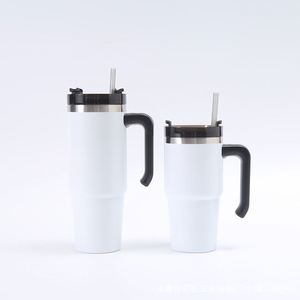 Gobelet isotherme de voyage 20oz 30oz avec poignée, couvercle, paille et base antidérapante pour café froid ou chaud - Product Image 6
