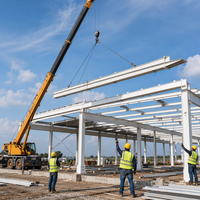 Structure de hangar en acier durable, entrepôt en structure métallique, bâtiment métallique