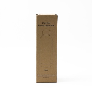 Botella de Vacío Biodegradable Personalizada para Mantener Bebidas Calientes o Frías, 750 ml, Cajas de Embalaje Cuadradas de Cartón Corrugado, Caja Autoarmable - Product Image 2