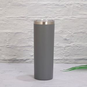 Gobelet droit et fin blanc de 20 oz en acier inoxydable vierge pour sublimation avec couvercle et paille - Product Image 6