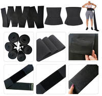 Faja Reductora de Cintura Elástica de Látex y Poliéster Transpirable Negra, Moldeadora de Cuerpo, Cinturón Adelgazante para Abdomen, Duradera para Uso Diario y Deportivo, Personalizable
