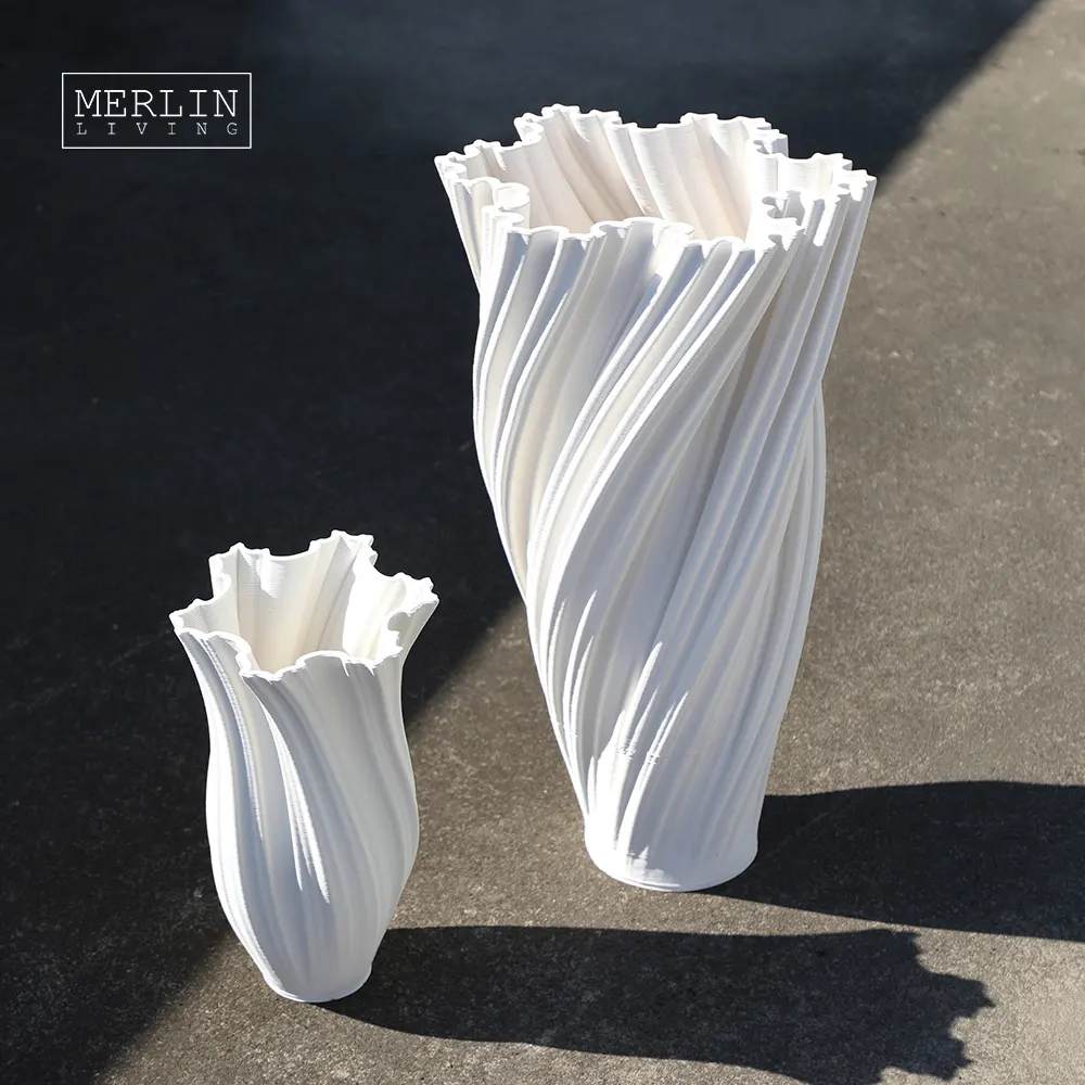 Merlin hidup vas cetak 3D untuk Interior keramik dekorasi rumah vas warna Modern vas keramik Chaozhou pabrik OEM ODM