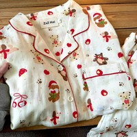 Ensemble de pyjama pour femme en polyester avec motif d'ours de Noël mignon, cardigan à manches courtes et shorts, vêtements de détente respirants pour l'été, style féminin élégant, ODM PJ