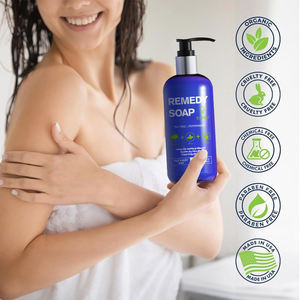 Qquaker venta al por mayor Gel de ducha de lavado corporal árbol de té menta remedio jabón ingrediente Natural para hombres y mujeres - Product Image 2