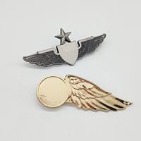 Badge d'aile d'aviation en métal 3D moulé sur mesure, épinglette de pilote, souvenir d'école de vol, épingles émaillées pour cadeau aérien