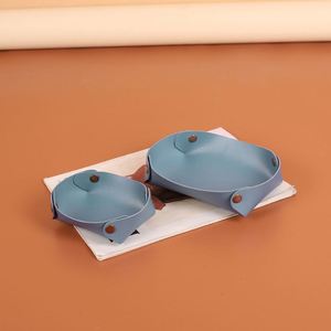 Minimalist Pu Leather <b>Folding</b> Valet Tray Reusable Desktop Storage Basket for Keys Jewelry Cosmetics - Product Image 6