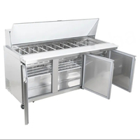 Congélateur de comptoir Kolice à température unique pour bar à salades, 2 portes, certifié CE, dégivrage automatique, 2~8 réfrigérants R134a, ventilé