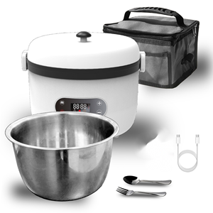 Boîte à lunch chauffante électrique sans eau rechargeable 80W avec fonction minuterie pour les voyages et les chantiers - Product Image 1