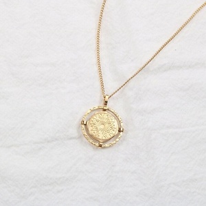 Unique and Retro Stylish and Delicate Jewelry 18K PVD Gold Plated Retro Apollo Creative Zodiac <strong>Coin</strong> Pendant <strong>Necklace</strong> - Product Image 1