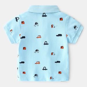 Nuevo Producto, Compra al por Mayor de China, Camiseta de Manga Corta para Niños, 100% Algodón, con Estampado de Dibujos Animados de Autos - Product Image 3