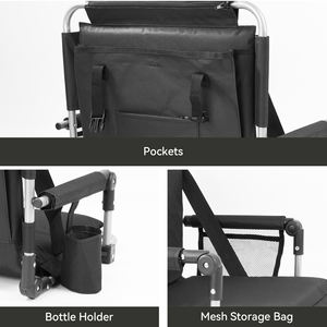 Silla de Estadio Portátil Moderna de Acero con Respaldo Ergonómico, Tiras Antideslizantes, Bolsillos de Almacenamiento, Ligera para Uso en Dormitorios - Product Image 5