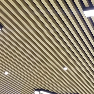 Panneau de <span class=keywords><strong>plafond</strong></span> en bande d'aluminium suspendu en forme de U du milieu du siècle Design décoratif intérieur <span class=keywords><strong>Isolation</strong></span> thermique de surface brossée Étanche - Product Image 1