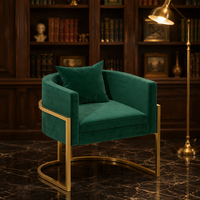 Esszimmermöbel Moderner Gepolsterter Sessel Zeitgenössisches Design Dickes Kissen für Lounge Wohnzimmer Stuhl mit Rundem Rücken