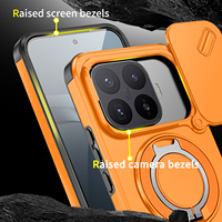Coque de téléphone antichoc avec anneau rotatif et protection d'objectif coulissant pour Xiaomi 18 Pro Max Poco X8 Pro Max M8 F9 Ultra
