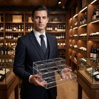 Étagère de présentation en acrylique, porte-bouteilles à vin en forme d'escalier à 3 niveaux, support de rangement pour sirops de café, étagère de rangement à plusieurs niveaux