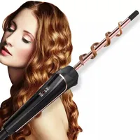 Vente en gros de fer à friser personnalisé de 0,5 pouce, chauffage rapide PTC, revêtement céramique, fer à friser LED pour usage domestique, commercial et salons de beauté
