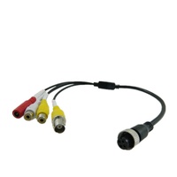 Connecteur d'aviation, câble d'adaptateur de caméra de voiture, 4 broches AV DC BNC