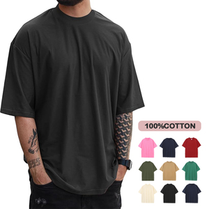 Bán Buôn Tùy Chỉnh Màn Hình In Heavyweight 230gsm 100% Cotton Đồng Bằng Dtg In Heavyweight Người Đàn Ông Của T Áo Sơ Mi Quá Khổ Chất Lượng Cao - Product Image 1