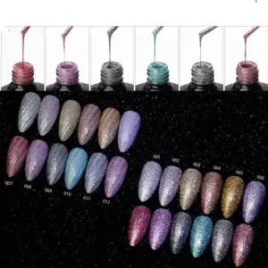 Rainbow Diamond Color 15ml UV Led Painting Line Gel Nail Polish Holographic Soak Off UV Gel Nail Polish For Nail Salon