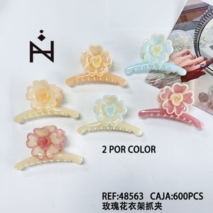 Fermaglio per capelli con fiore rosa, 2 pezzi per colore, colori pastello, per donne e ragazze - Product Image 3