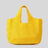 Nueva Llegada: Bolsos de Mano de Paja Tejidos a Mano para Mujer, para la Playa, Moda de Verano, Ligeros y Plegables