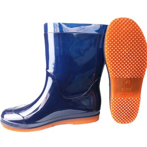 Bottes de pluie montantes pour hommes Yilong Yang Family Generals, en PVC, doublées polaire, semelle en caoutchouc, imperméables, antidérapantes, style mi-mollet - Product Image 4
