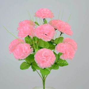 Bouquet artificiel de 12 carnations en soie, fausse fleur en gros pour <span class=keywords><strong>cimetière</strong></span> - Product Image 3
