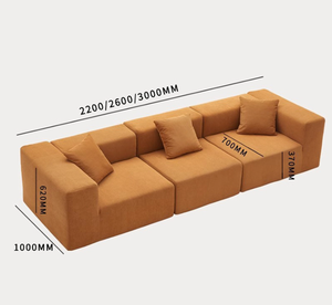 Conjunto de sofá seccional moderno nórdico, diseño cuadrado con relleno de esponja y cubierta de tela para apartamento, sala de estar, dormitorio de Hotel - Product Image 3