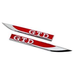 Autocollant d'emblème latéral d'aile de voiture réutilisable en métal personnalisé Badge de coffre arrière Décalcomanie de <span class=keywords><strong>logo</strong></span> VW GTD BORA GOLF JETTA MK4 PASSAT - Product Image 3